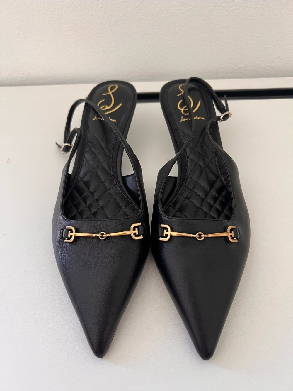 Sam Edelman Farrah Black Slingback Kitten Heels Size 9